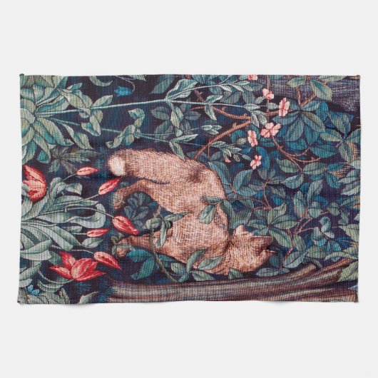Fox in The Forest, William Morris Theedoek (Horizontaal)
