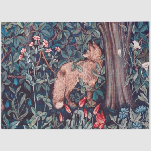 Fox in The Forest, William Morris Tissuepapier (Voorkant)