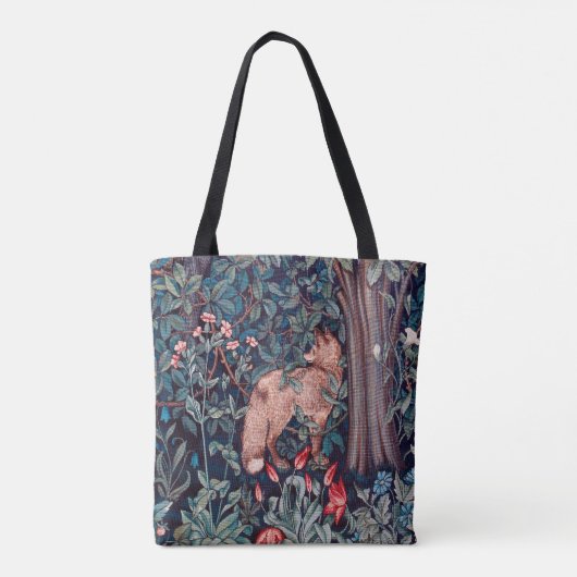 Fox in The Forest, William Morris Tote Bag (Achterkant)