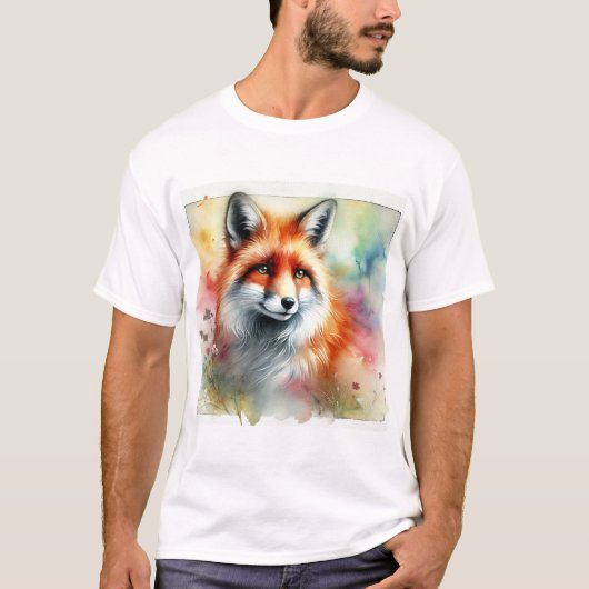 Fox in the Serene Forest 230924AREF126 - Watercolo T-shirt (Voorkant)