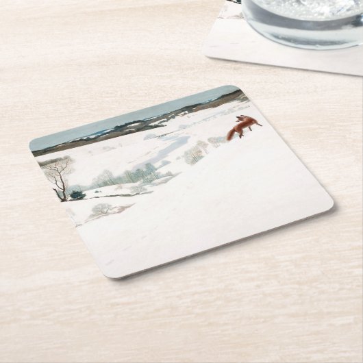 Fox in the Snow, 1935, van Newell Convers Wyeth Kartonnen Onderzetters (Schuin)