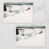 Fox in the Snow, 1935, van Newell Convers Wyeth Notitiekaartje (Voorkant / Achterkant)