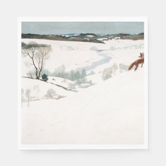 Fox in the Snow, 1935, van Newell Convers Wyeth Servet (Voorkant)