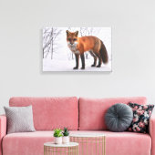 Fox in the Snow Canvas Afdruk (Insitu (Woonkamer))