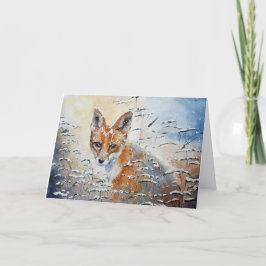 Fox in the snow Christmas card Feestdagen Kaart