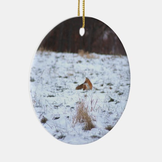 Fox in the Snow Keramisch Ornament (Rechts)