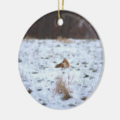 Fox in the Snow Keramisch Ornament (Links)