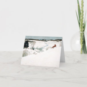 Fox in the Snow van Newell Convers Wyeth Bedankkaart