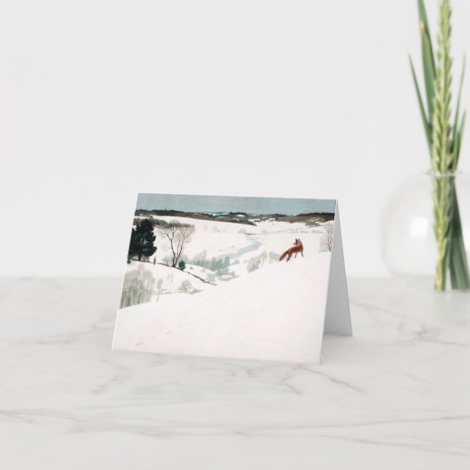 Fox in the Snow van Newell Convers Wyeth Bedankkaart (Voorkant)