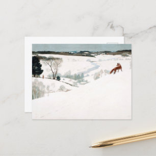 Fox in the Snow van Newell Convers Wyeth Feestdagenkaart