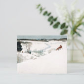 Fox in the Snow van Newell Convers Wyeth Feestdagenkaart (Staand voorkant)