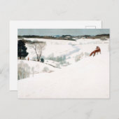 Fox in the Snow van Newell Convers Wyeth Feestdagenkaart (Voorkant / Achterkant)