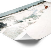 Fox in the Snow van Newell Convers Wyeth Foto Afdruk (Hoek)