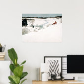 Fox in the Snow van Newell Convers Wyeth Poster (Thuiskantoor)