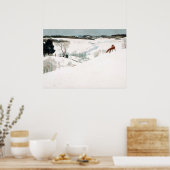 Fox in the Snow van Newell Convers Wyeth Poster (Keuken)