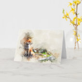 Fox in the wild painting kaart (Gele Bloem)