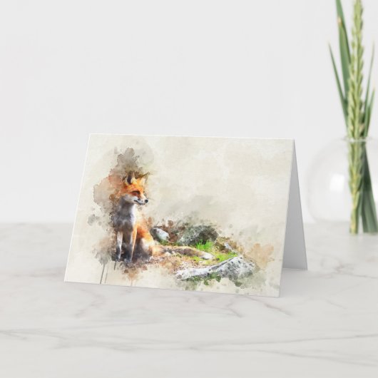 Fox in the wild painting kaart (Voorkant)