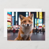 Fox in Times Square Feestdagenkaart (Voorkant / Achterkant)