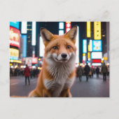 Fox in Times Square Feestdagenkaart (Voorkant)