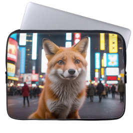 Fox in Times Square Laptop Sleeve