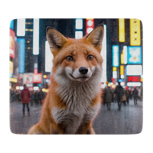 Fox in Times Square Snijplank (Voorkant)