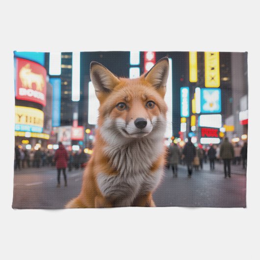 Fox in Times Square Theedoek (Horizontaal)