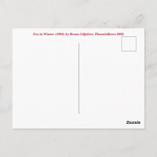 Fox in Winter (1904) van Bruno Liljefors Briefkaart (Achterkant)