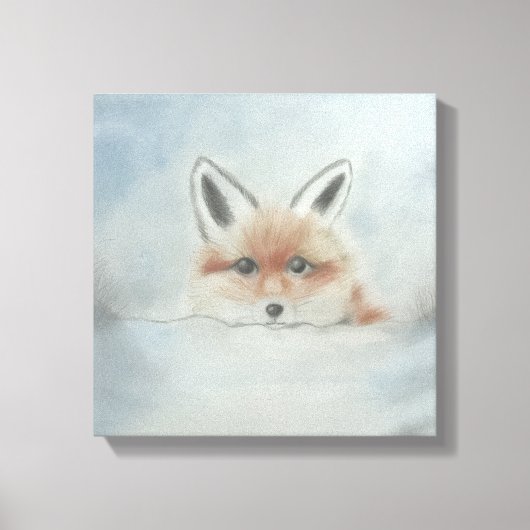 Fox in winter canvas art (Voorkant)