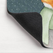 Fox in Winter Scarf Illustratie Muismat (Hoek)