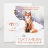 Fox In Winter Sneeuw Zakelijke Kerstvakantie Feestdagenkaart (Voorkant / Achterkant)