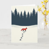 Fox In Winter Wonderland Card Kaart (Gele Bloem)