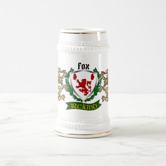 Fox Irish Shield Beer Stein Bierpul (Center)