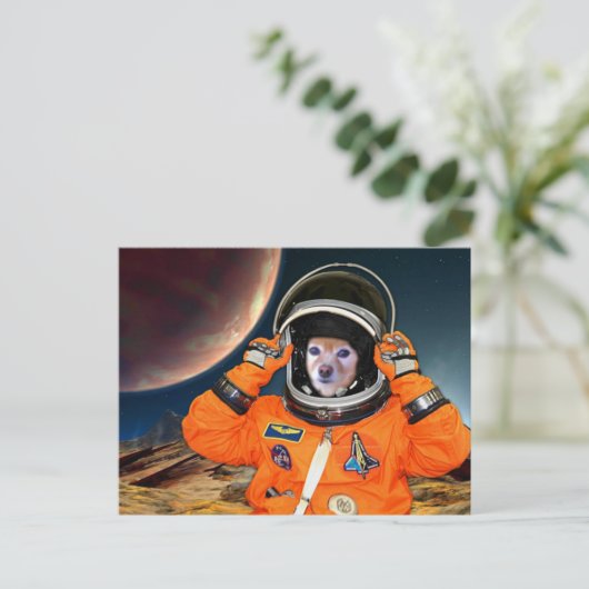 Fox is een astronaut #2 briefkaart (Staand voorkant)