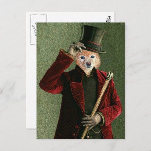 Fox is een Man in een bovenste hoed" Briefkaart (Voorkant / Achterkant)