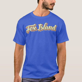 Fox Island Thirt Retro Art Baseball Font T-shirt