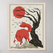 Fox Japanse kunst Poster (Voorkant)