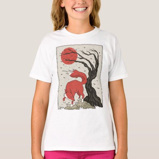 Fox Japanse kunst T-shirt (Voorkant)