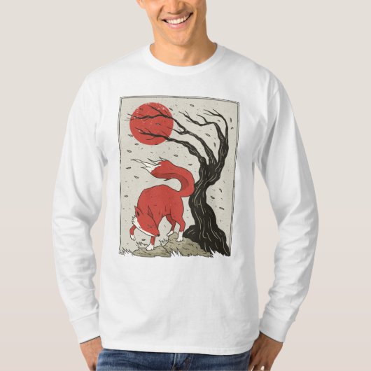 Fox Japanse kunst T-shirt (Voorkant)