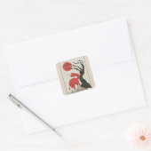 Fox Japanse kunst Vierkante Sticker (Envelop)