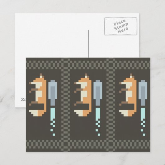 Fox Jetpack Pixel Art Briefkaarten (Voorkant / Achterkant)