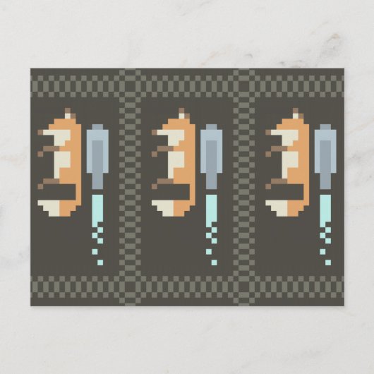 Fox Jetpack Pixel Art Briefkaarten (Voorkant)