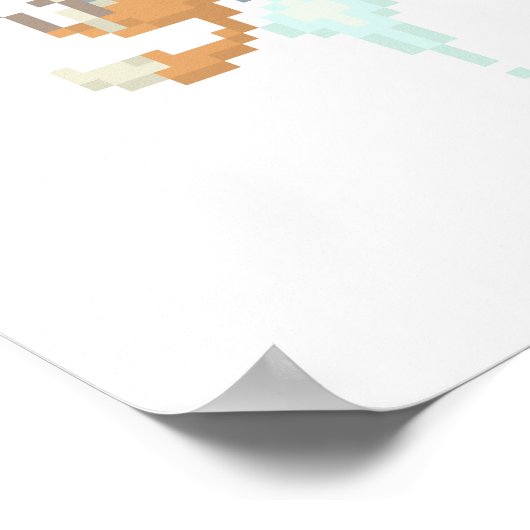 Fox Jetpack Pixel Art Poster (Hoek)