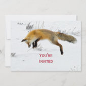 Fox Jumping Sneeuwfotokerst Kaart (Voorkant)