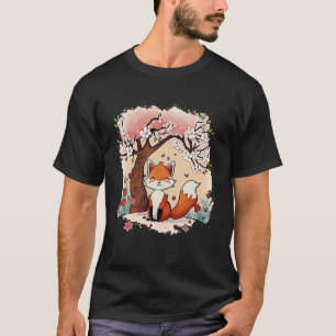 Fox Kersenbloesem Japanse Esthetische Vaporwave T-shirt