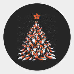 Fox kerstboom Fox kerstboom Ronde Sticker