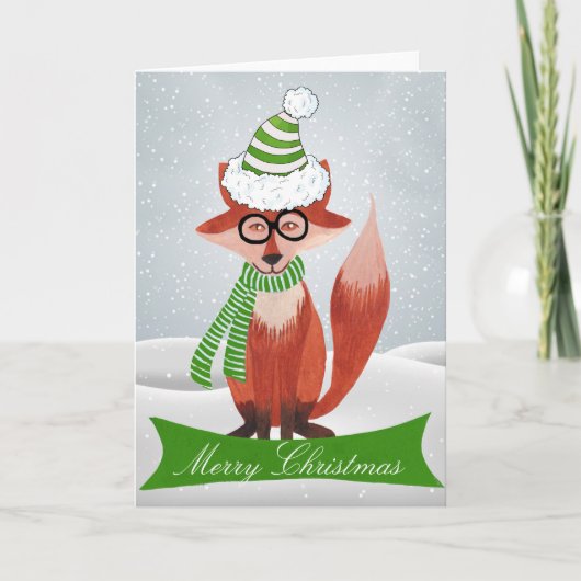 Fox kerstKaart Feestdagen Kaart (Voorkant)