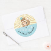 Fox kerstkoekje uit de keuken van het eten ronde sticker (Envelop)