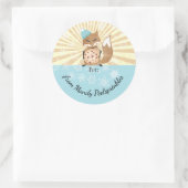 Fox kerstkoekje uit de keuken van het eten ronde sticker (Tas)