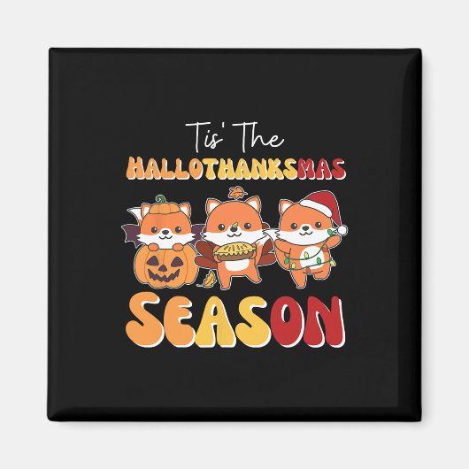 Fox Kerstmis Halloween Tis 'De Hallothanksmas Se Magneet (Voorkant)