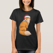 Fox Kerstmis Kerstman hoed T-shirt (Voorkant)